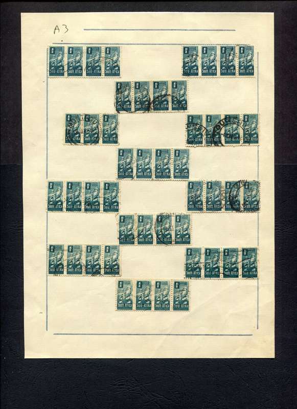 Union of SA - 47 Stamps Mounted (Hinged) on Old Stock Page