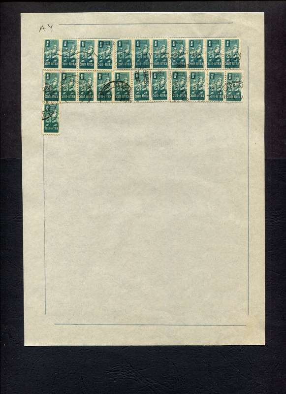 Union of SA - 23 Stamps Mounted (Hinged) on Old Stock Page