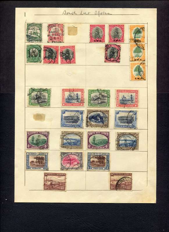 SWA - 27 Stamps Mounted (Hinged) on Old Stock Page