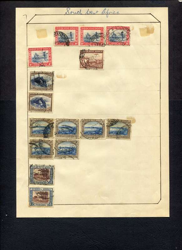 SWA - 15 Stamps Mounted (Hinged) on Old Stock Page