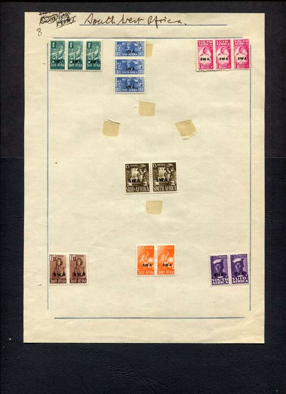 SWA - 17 Stamps Mounted (Hinged) on Old Stock Page