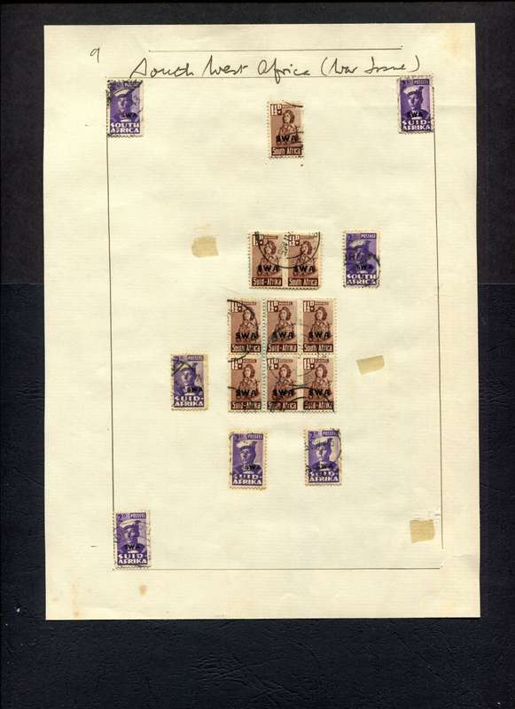 SWA - 16 Stamps Mounted (Hinged) on Old Stock Page