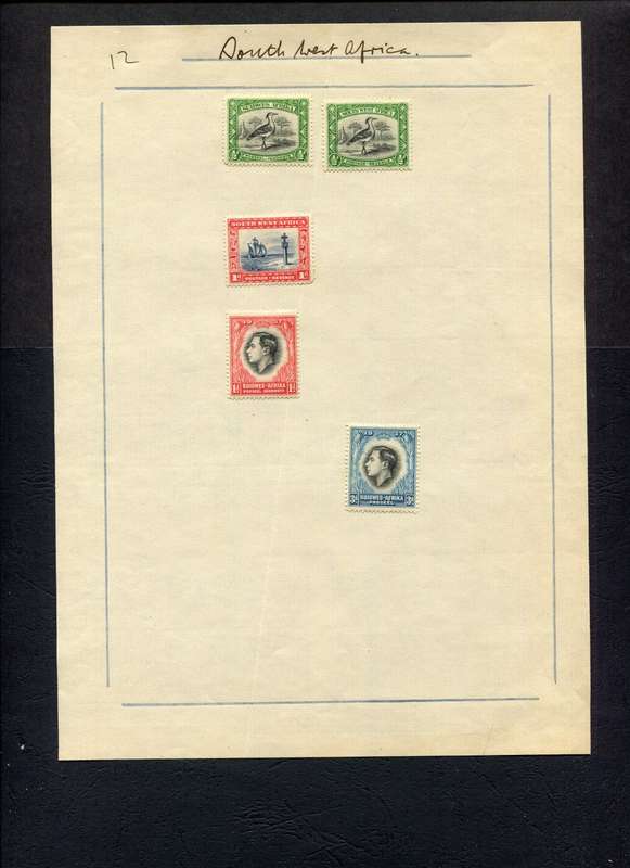 SWA - 5 Stamps Mounted (Hinged) on Old Stock Page