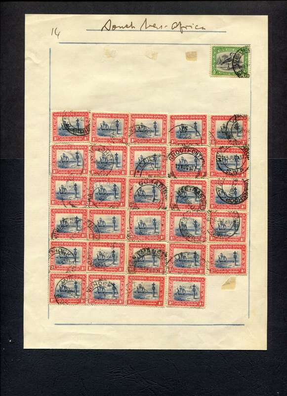 SWA - 30 Stamps Mounted (Hinged) on Old Stock Page