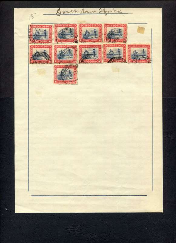 SWA - 10 Stamps Mounted (Hinged) on Old Stock Page