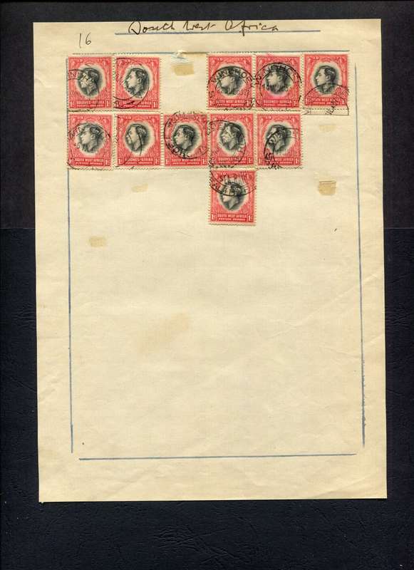 SWA - 11 Stamps Mounted (Hinged) on Old Stock Page