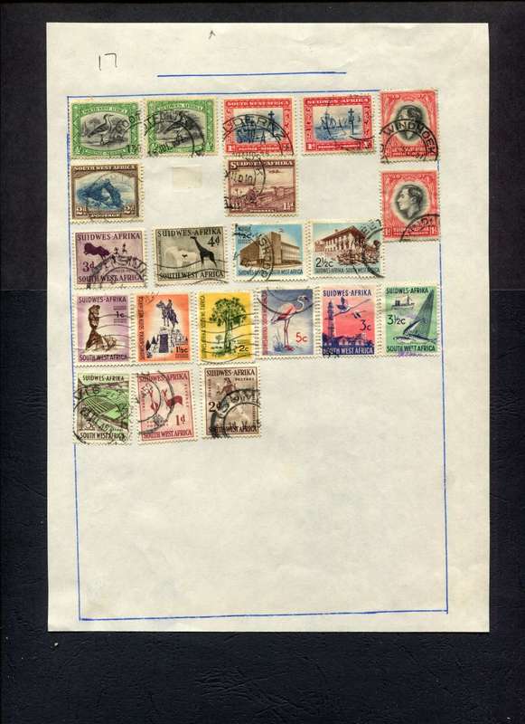 SWA - 21 Stamps Mounted (Hinged) on Old Stock Page