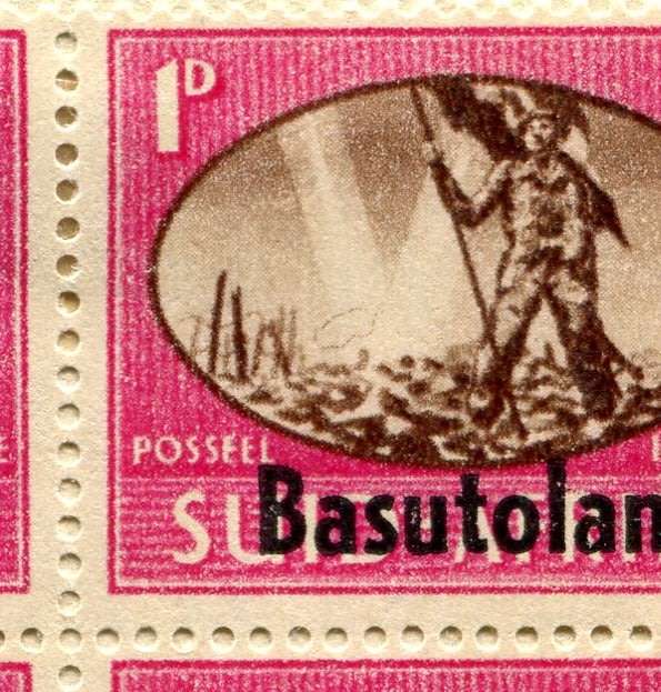 Basutoland - 14 Stamps Mounted (Hinged) on Old Stock Page - 1d  `Barbed Wire` Variety