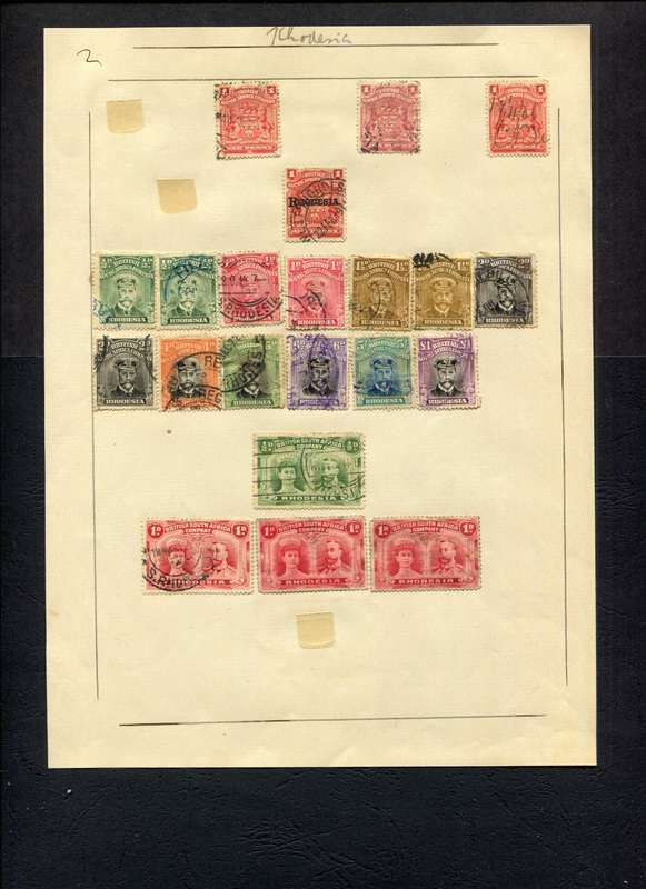 BSAC - 21 Stamps Mounted (Hinged) on Old Stock Page