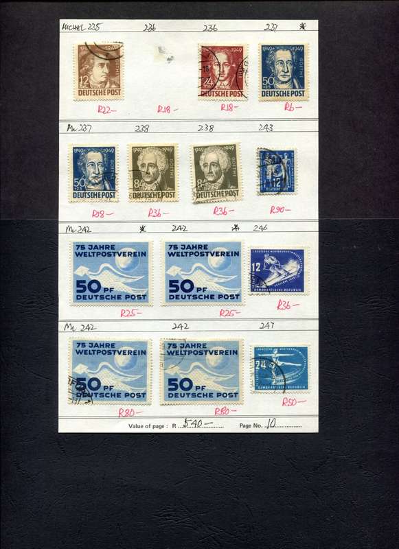 Germany - 13 Stamps Mounted On Old Approval Page