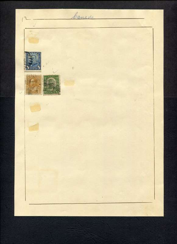 Canada - 3 Stamps Mounted (Hinged) on Old Album Page