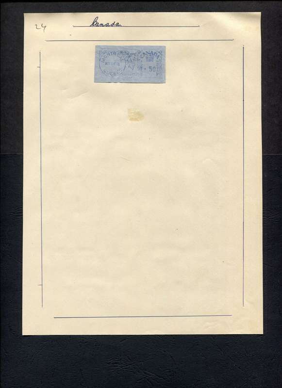 Canada - 1 Machine Label Mounted (Hinged) on Old Album Page