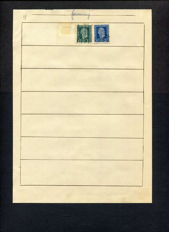 Germany - 2 Stamps Mounted (Hinged) on Old Album Page