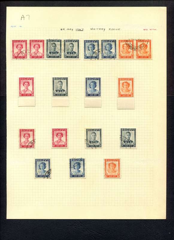 Southern Rhodesia - 19 Stamps Mounted (Hinged) on Old Album Page