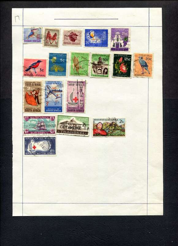 RSA - 18 Stamps Mounted (Hinged) on Old Album Page