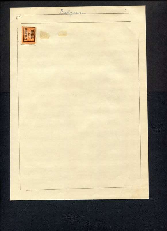 Belgium - 1 Stamp Mounted (Hinged) on Old Album Page