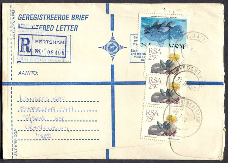 RSA - Cover Registered At Bertsham Post Office