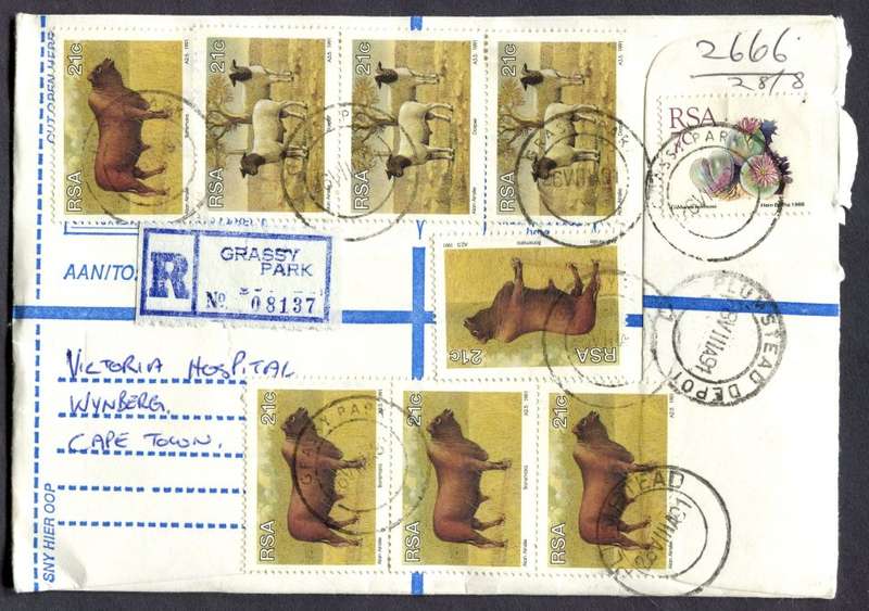 RSA - Cover Registered At Grassy Park Post Office
