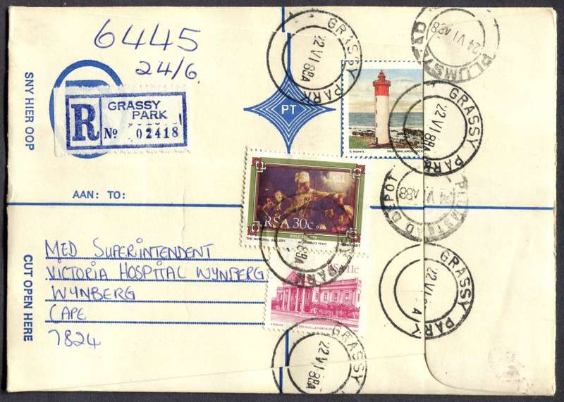 RSA - Cover Registered At Grassy Park Post Office