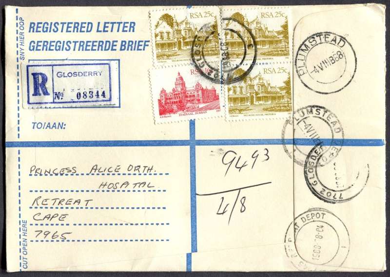 RSA - Cover Registered At Glosderry Post Office