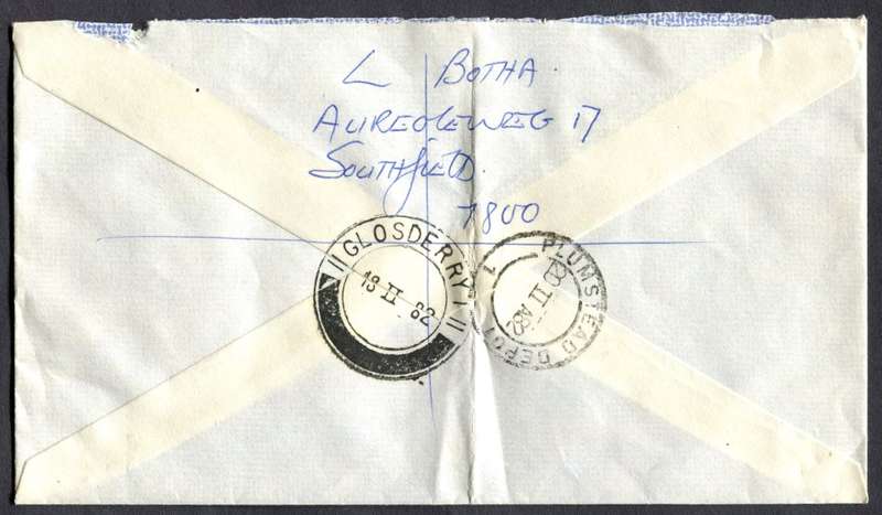RSA - Cover Registered At Glosderry Post Office