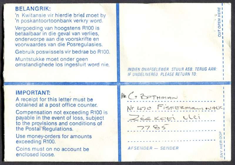 RSA - Cover Registered At Glosderry Post Office