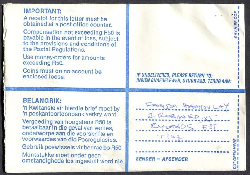 RSA - Cover Registered At Gatesville Post Office