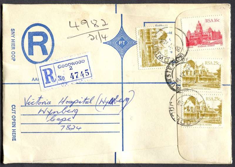 RSA - Cover Registered At Goodwood Post Office