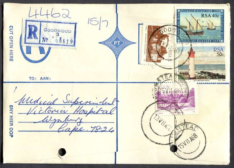 RSA - Cover Registered At Goodwood Post Office