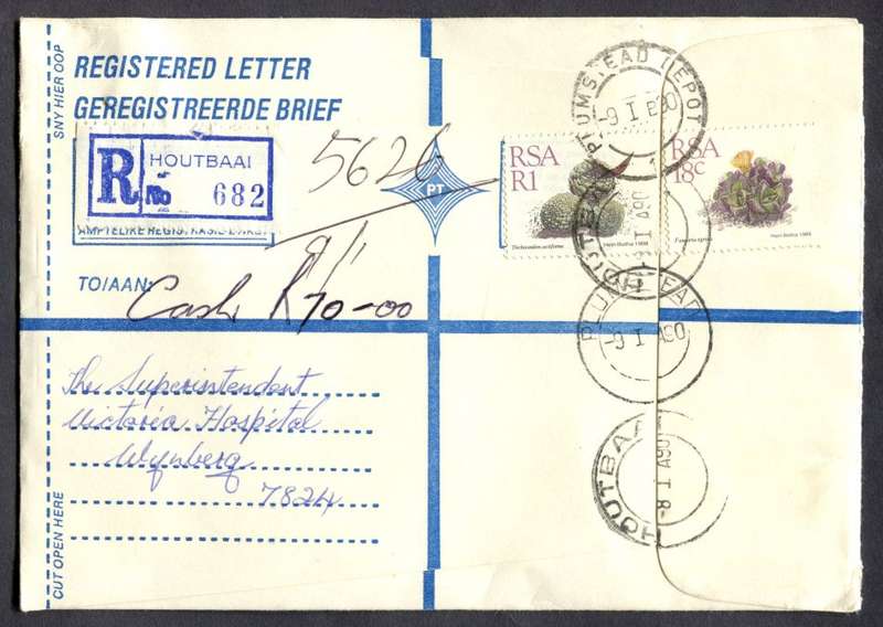 RSA - Cover Registered At Houtbaai Post Office