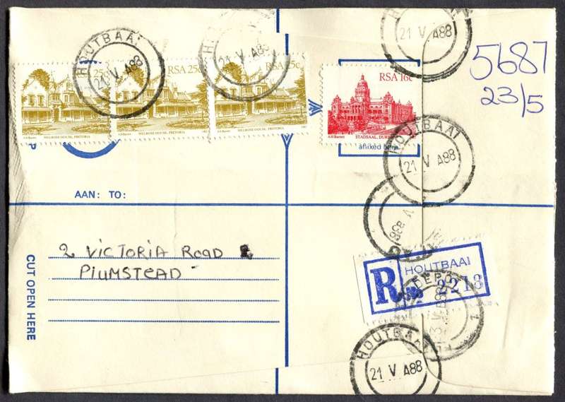 RSA - Cover Registered At Houtbaai Post Office