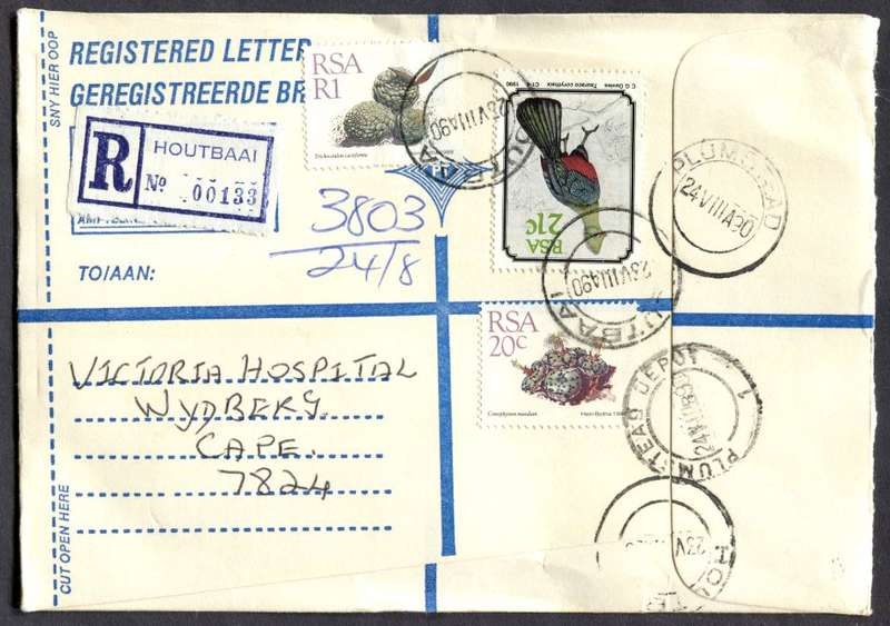 RSA - Cover Registered At Houtbaai Post Office