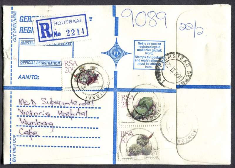 RSA - Cover Registered At Houtbaai Post Office