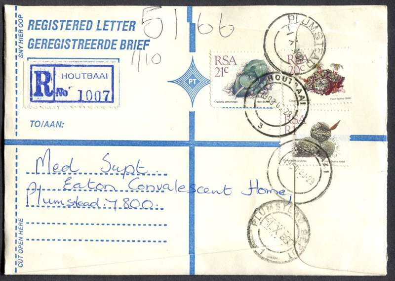 RSA - Cover Registered At Houtbaai Post Office