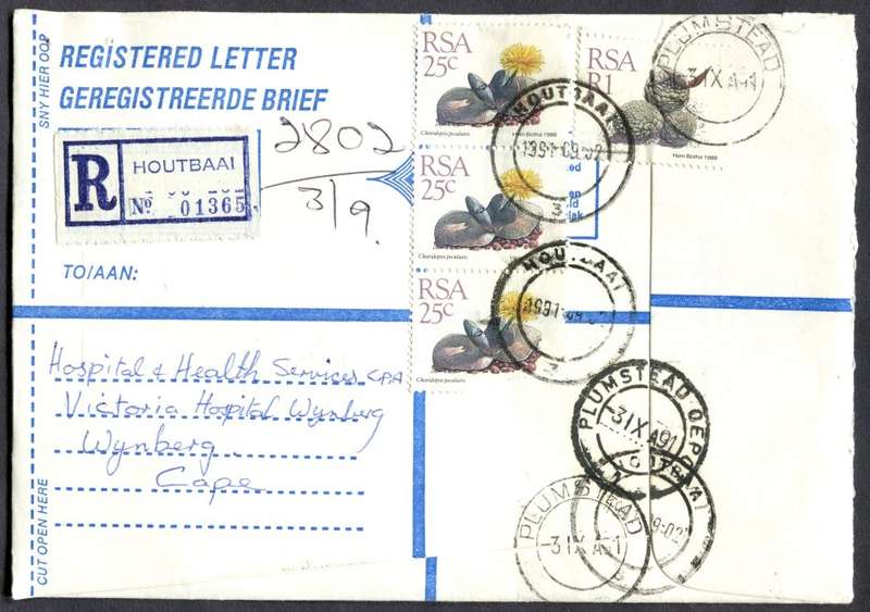 RSA - Cover Registered At Houtbaai Post Office