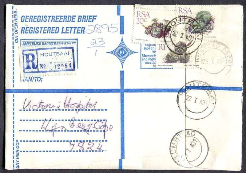 RSA - Cover Registered At Houtbaai Post Office