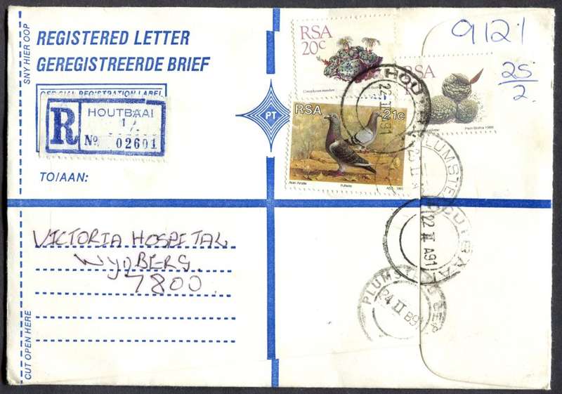 RSA - Cover Registered At Houtbaai Post Office