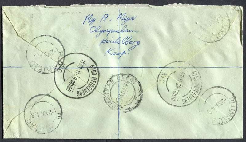 RSA - Cover Registered At Heidelberg K/C Post Office