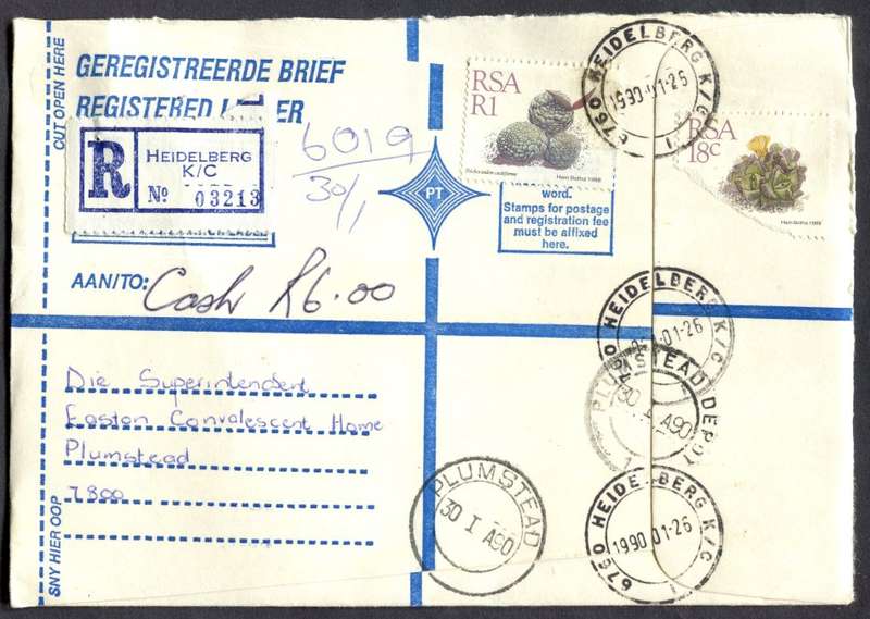 RSA - Cover Registered At Heidelberg K/C Post Office