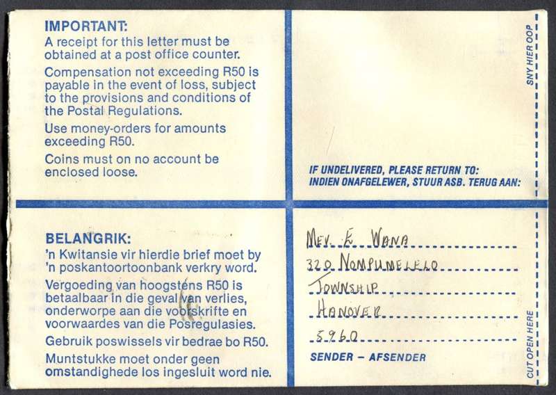 RSA - Cover Registered At Hanover Post Office