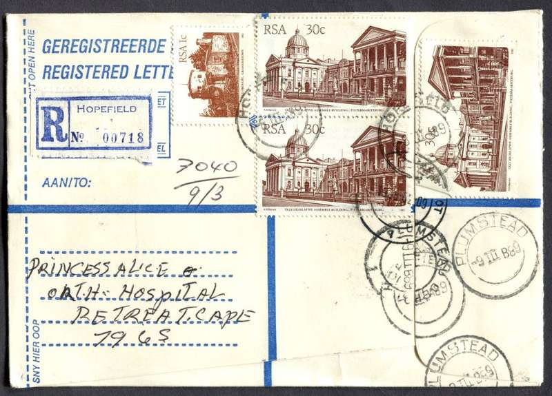 RSA - Cover Registered At Hopefield Post Office