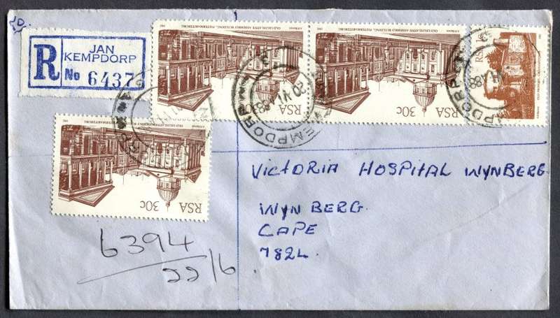 RSA - Cover Registered At Jan Kempdorp Post Office