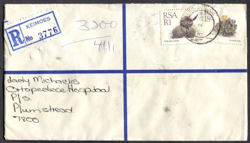 RSA - Cover Registered At Keimoes Post Office