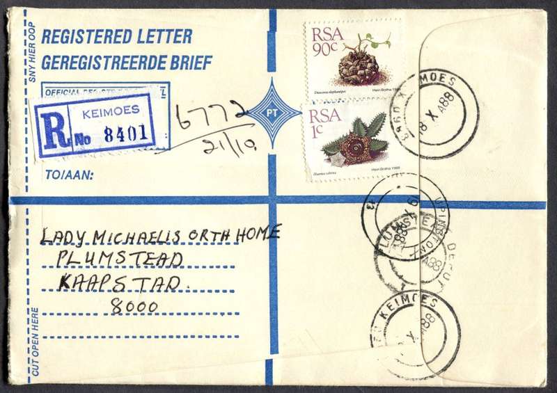 RSA - Cover Registered At Keimoes Post Office