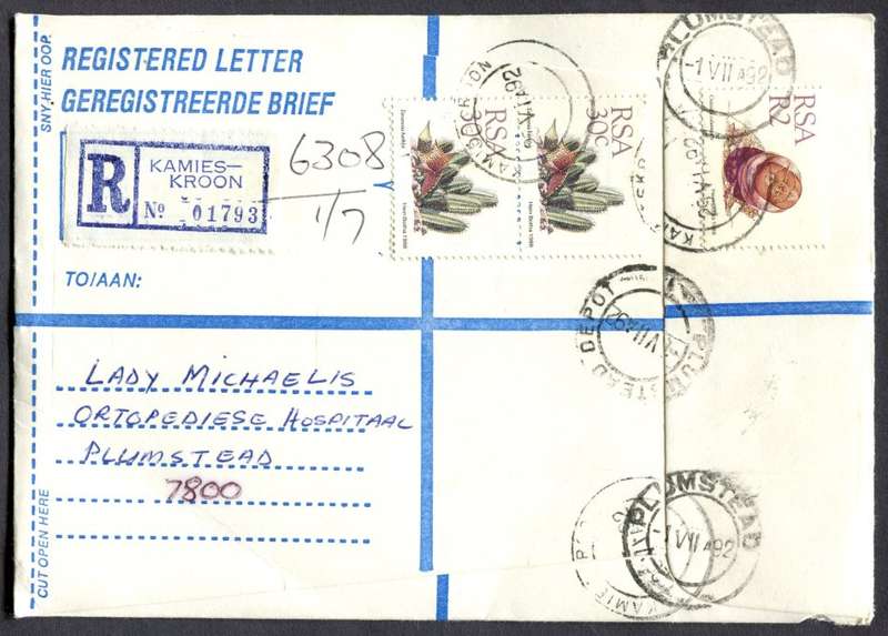 RSA - Cover Registered At Kamieskroon Post Office