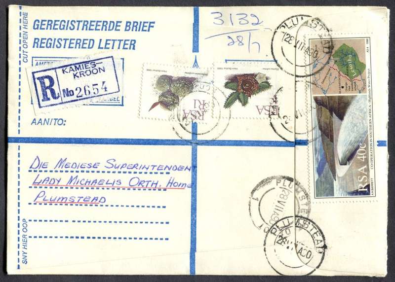 RSA - Cover Registered At Kamieskroon Post Office