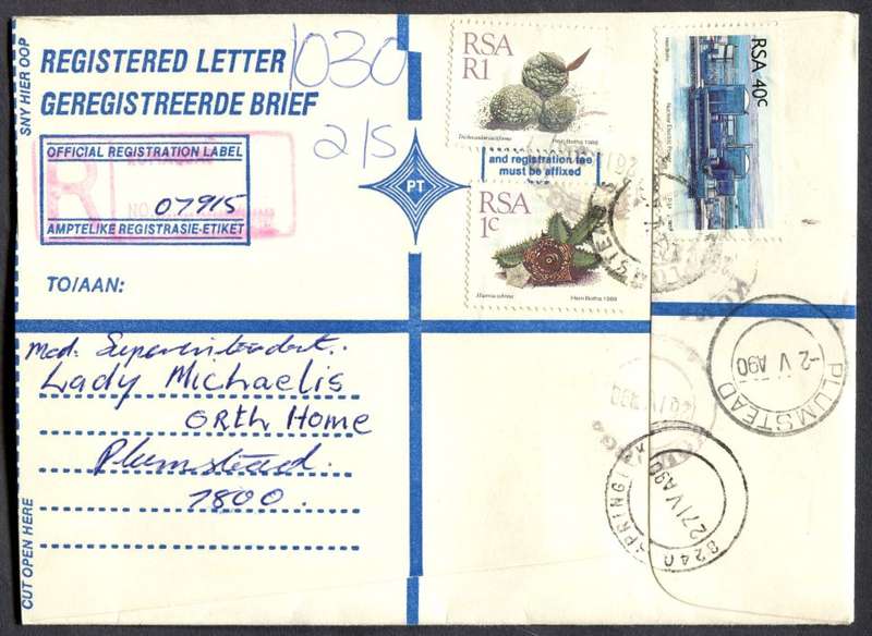 RSA - Cover Registered At Komaggas Post Office