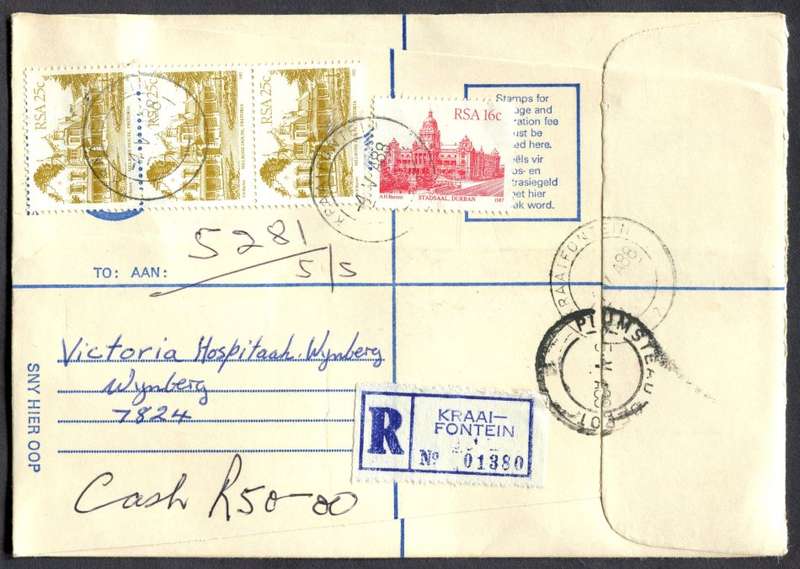 RSA - Cover Registered At Kraaifontein Post Office