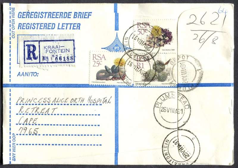 RSA - Cover Registered At Kraaifontein Post Office