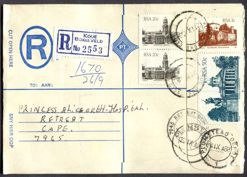 RSA - Cover Registered At Koue Bokkeveld Post Office